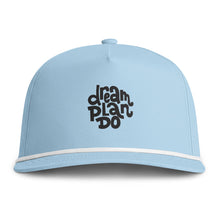 Load image into Gallery viewer, Sunwashed Rope Cap — 'Dream Plan Do' Vintage Rope-Trim Baseball Hat