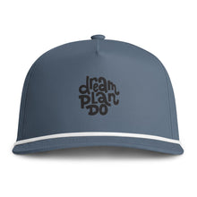 Load image into Gallery viewer, Sunwashed Rope Cap — 'Dream Plan Do' Vintage Rope-Trim Baseball Hat