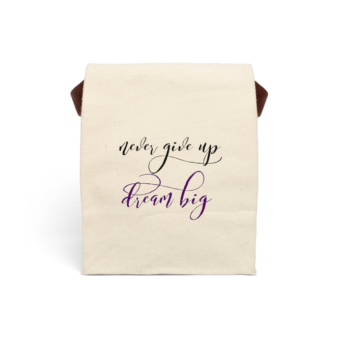 Canvas Lunch Bag With Strap-Never Give up